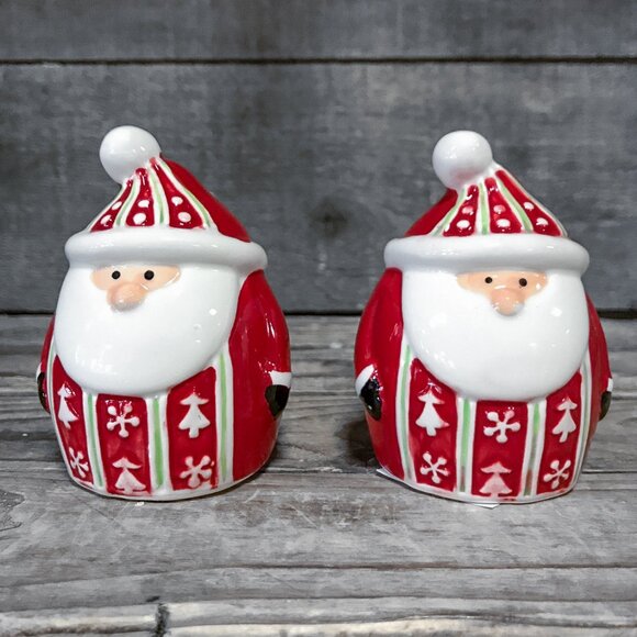 Jolly Santa Ceramic Salt & Pepper Shakers - Picture 1 of 5